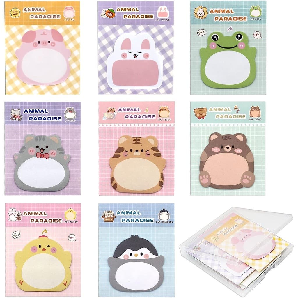 1 Pacote de Notas Fofas de Animais, Notas Auto-Adesivas, Notas em Forma de Animais de Estimação, Material de Escritório