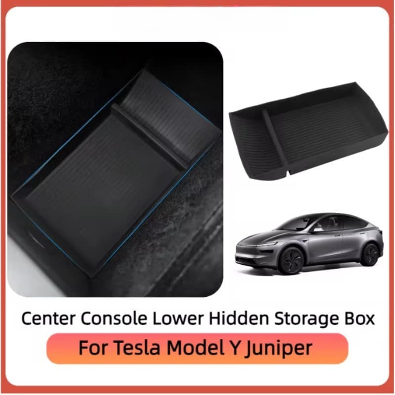 Caixa De Armazenamento De Silicone Para Console Central Modelo Y , Bandeja Antiderrapante , Anti-Sujeira E Organizadora