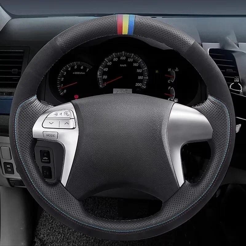 Para Toyota Highlander Camry 2007 2008 2009 2010 2011 Costurado À Mão Camurça Volante Do Carro Coverauto Peças Decoração