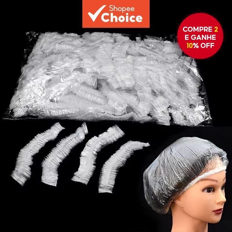 Touca De Banho Descartável , 100 Peças , Plástico , À Prova D'água , Cabeça De Mulher , Capa De Cabelo , Chapéu