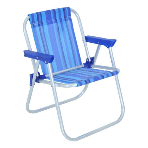 Cadeira De Praia Infantil Alumínio Azul MOR Piscina Campo