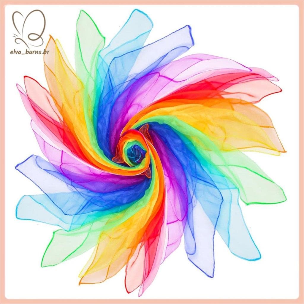 [elva_burns.br] Kit De Conjunto De Lenços De Malabarismo De 24 Peças Para Crianças Dança Ritmo De Classe Musical Play Si