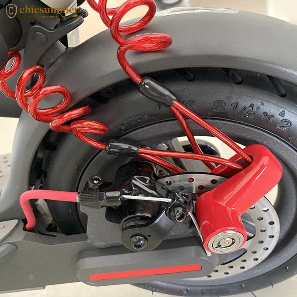 CHICSUMMER Bloqueio De Segurança Da Motocicleta Anti-Roubo Scooter Elétrico Freio A Disco Com Fio De Aço Bicicleta Mount
