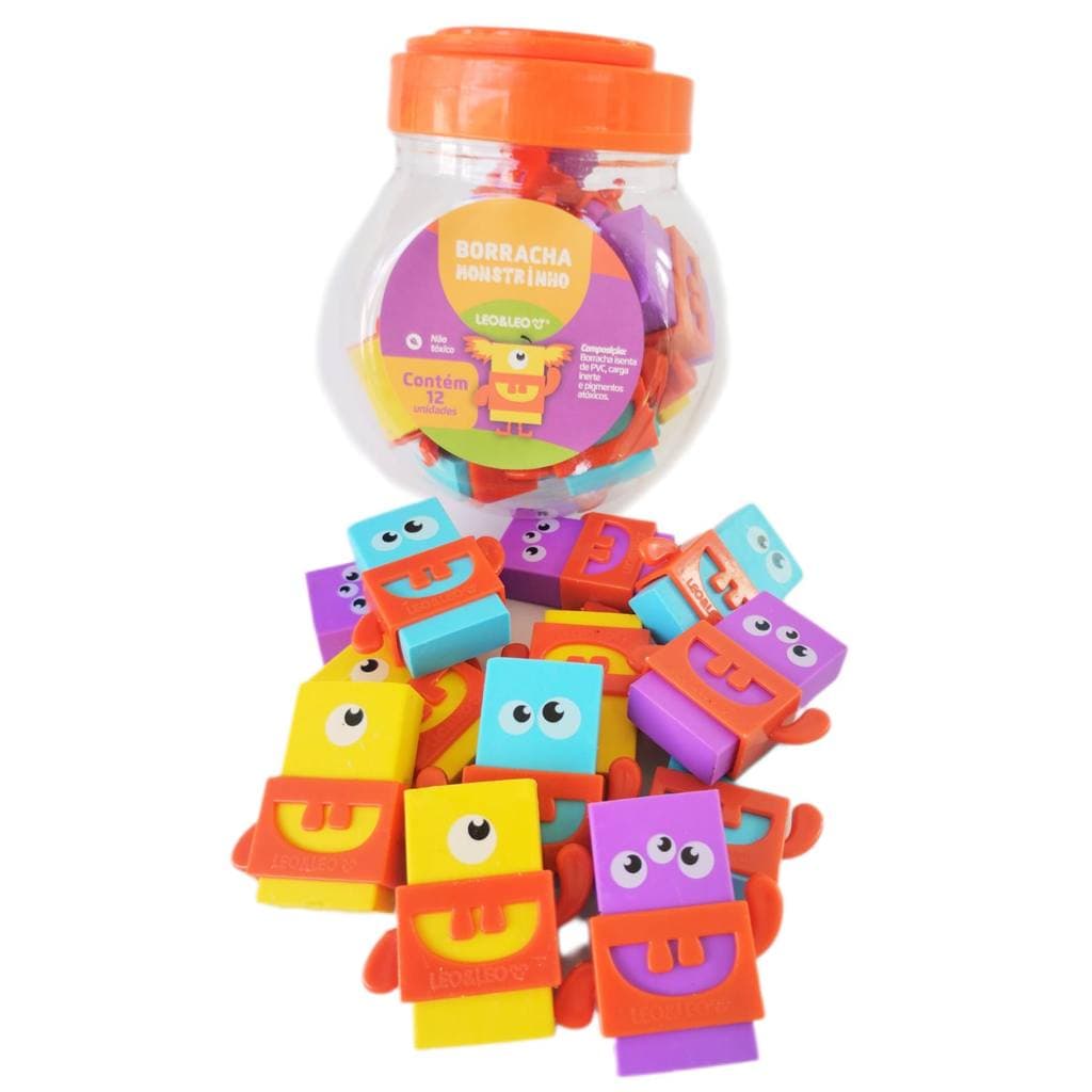 72229P - Kit Borracha Monstrinhos Escolar Leoeleo