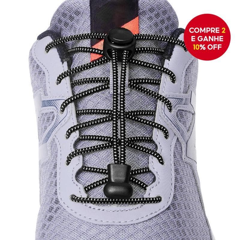 1 Par de Cadlaces Elásticos Sem Nó 23 Cores Com Fecho para Tênis