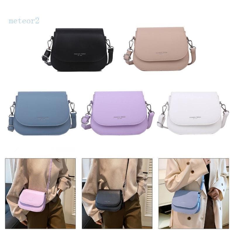 Bolsa de Ombro Feminina Elegante Meteor 2 Doze Cores Clássicas Bolsa Transversal de Couro Sintético com Aba Ajustável TW