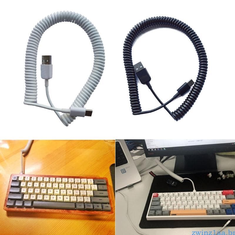 zwinz1aa Enrolado Fio Teclado Mecânico GH60 USB V2 Tipo C