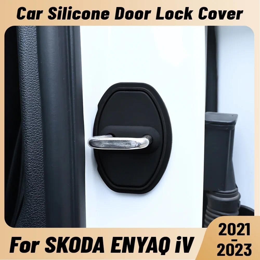 Para SKODA ENYAQ iV 2021-2023 Amortecedor Da Porta Do Carro Protetor De Fechadura Silicone Auto Travas Capa Acessórios