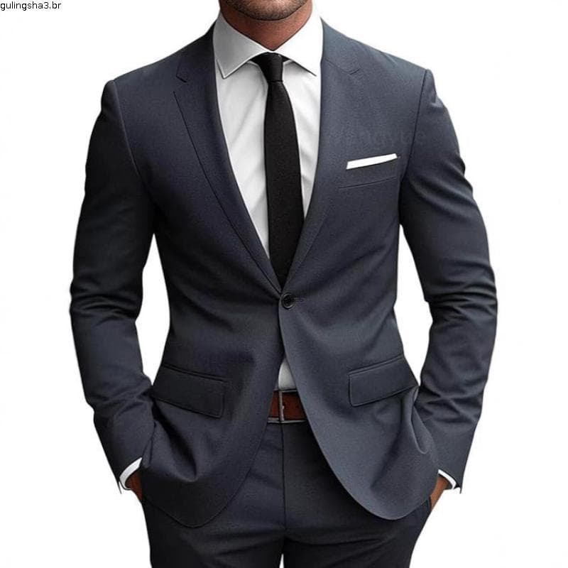 Terno Slim Masculino Executivo De Luxo (Blazer + Calça) Alto Padrão - Envio Imediato