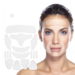 Kit 16 Peças Reutilizável  para Rosto Adesivo Fita Gel Silicone Anti-rugas Linhas Faciais