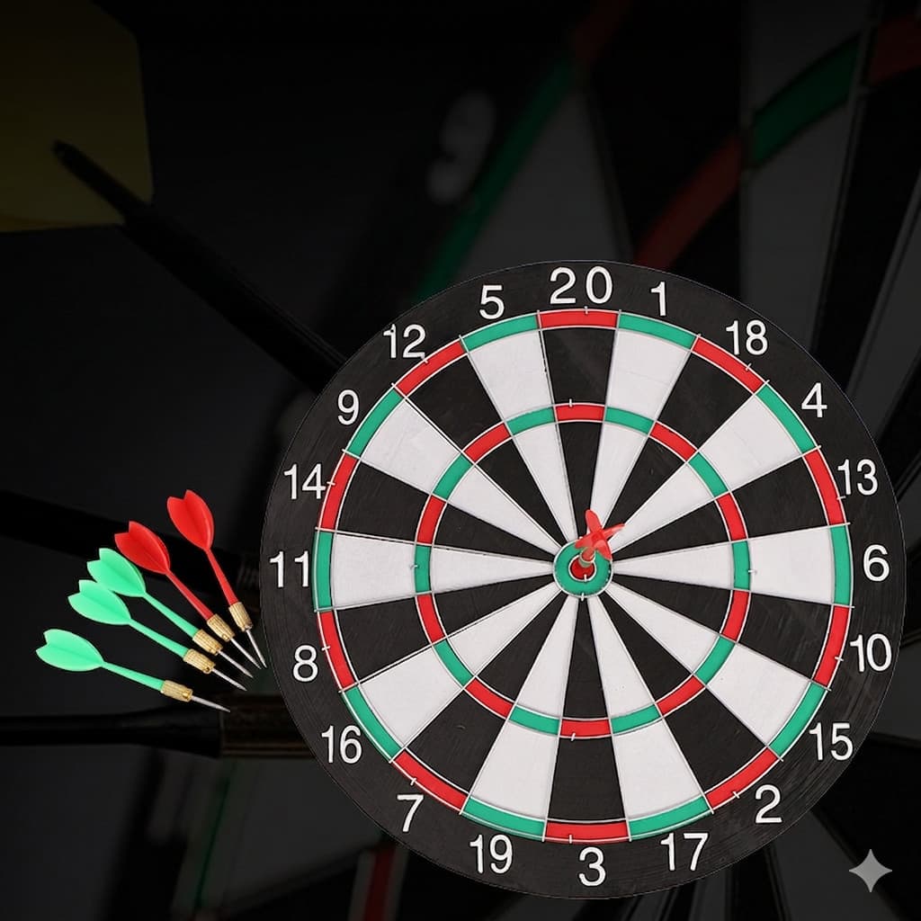 Kit De Dardos 2 Em 1 Com Alvo Duplo E 4 Unidades