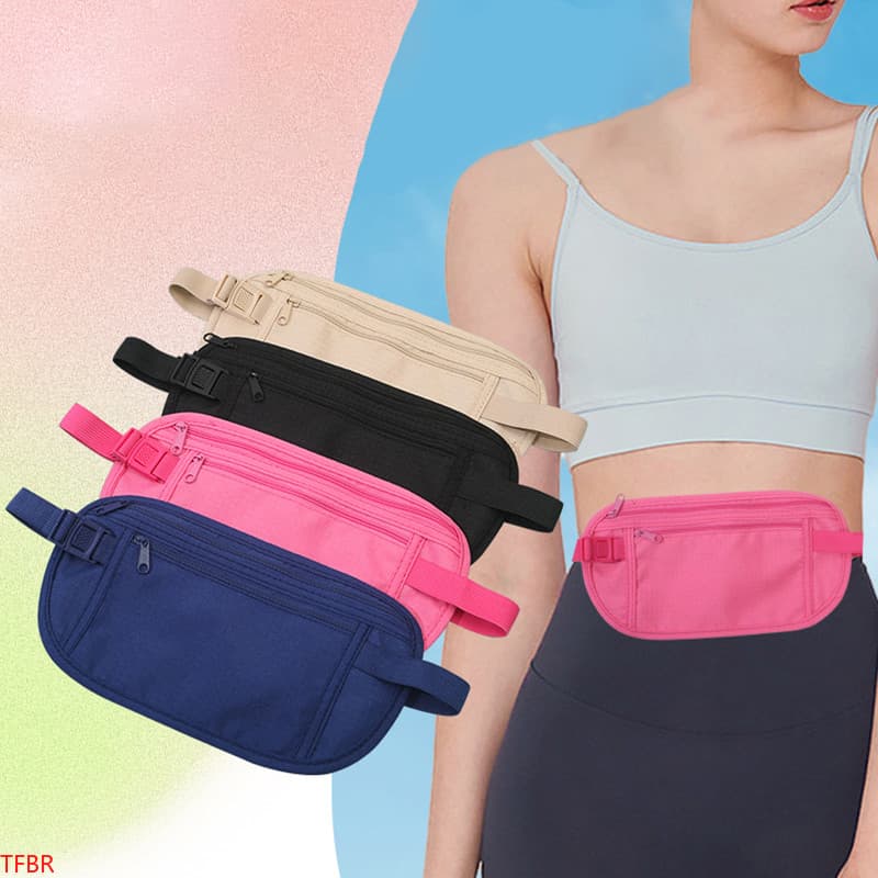 [Meutf .] 1 Peça Bolsa Anti-Roubo Unissex De Cintura Justa Viagem No Exterior Esportes Ao Ar Livre Invisível