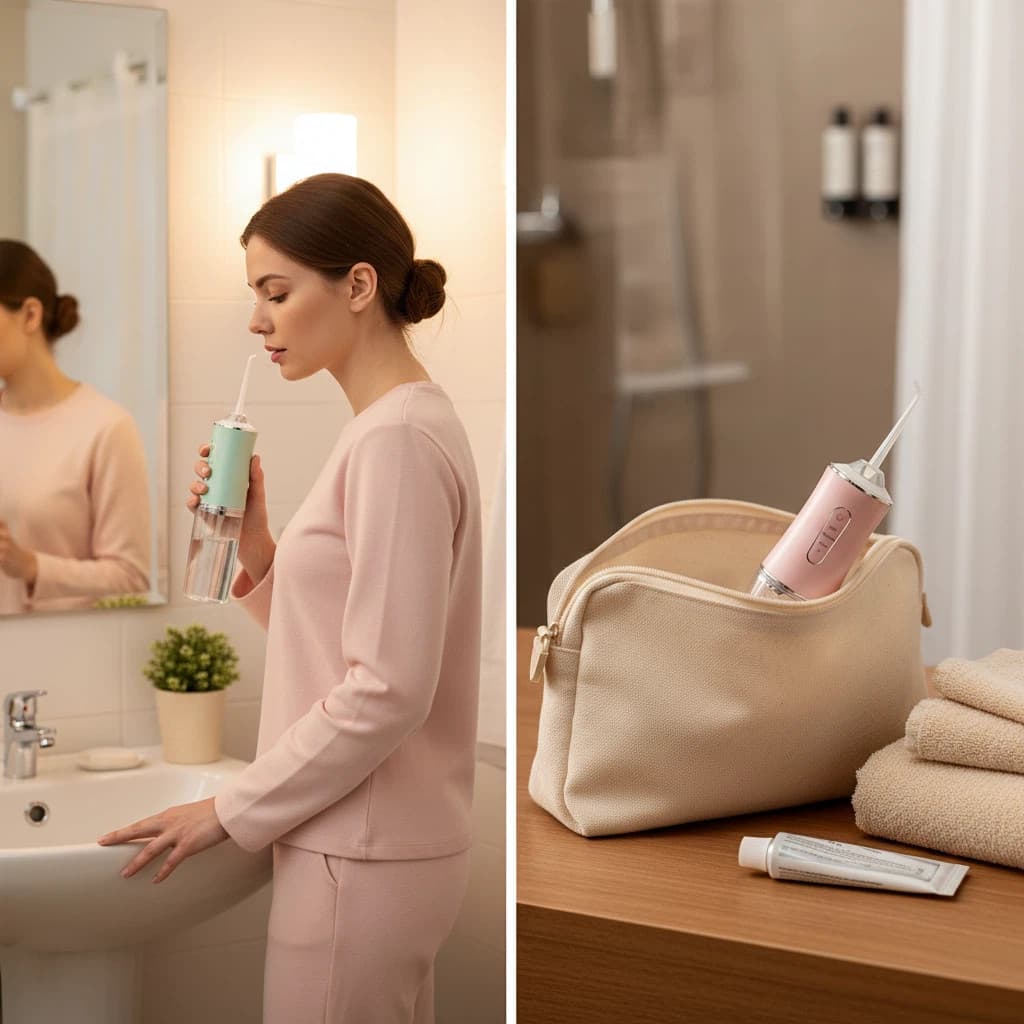 Irrigador Oral Portátil USB 220ml Recarregável Limpeza Diária Prático Casa Viagem