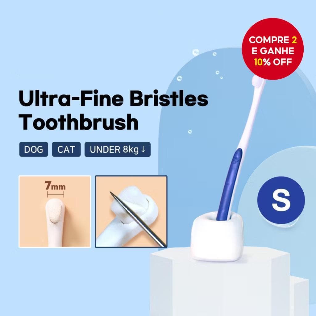  Pet Escova de Dentes Macia Tamanho Pequeno | Cerdas Ultra-Finas | Cuidado Dental para Cães e Gatos