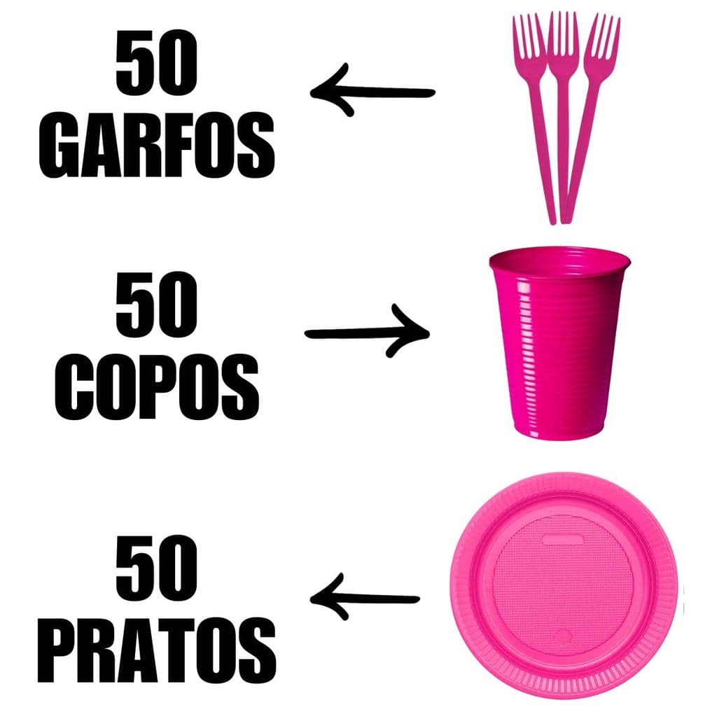 Kit Descartaveis 150 Peças Decoraçao Festa Aniversario