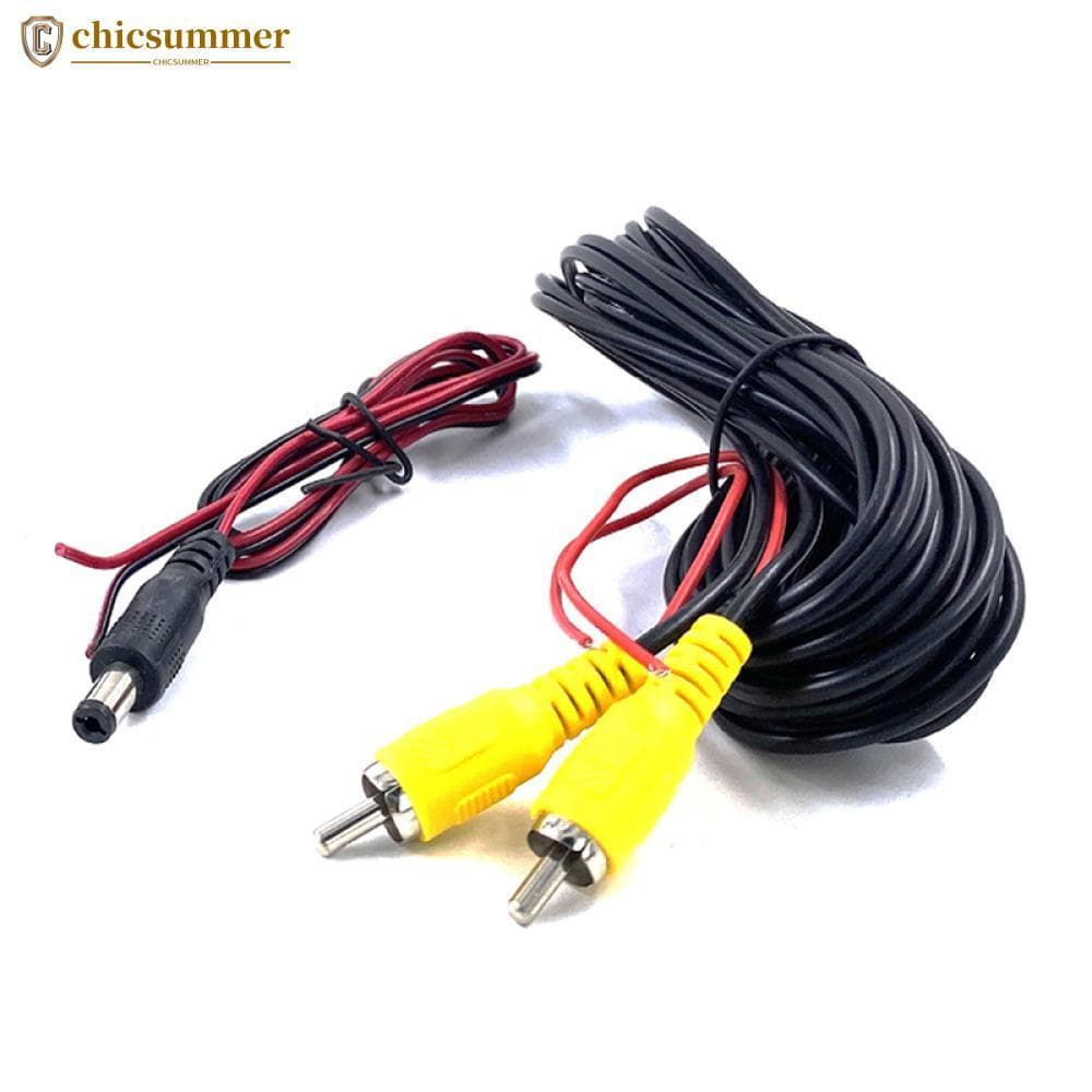CHICSUMMER 6M RCA Cabo De Vídeo AV Extensão Fio Chicote Com Adaptador Alimentação ADC Para Câmera Visão Traseira Do Carr