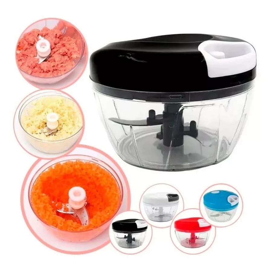 Mini Processador Manual Universal 500ml | Triturador Alimentos Alho Cebola Multiuso