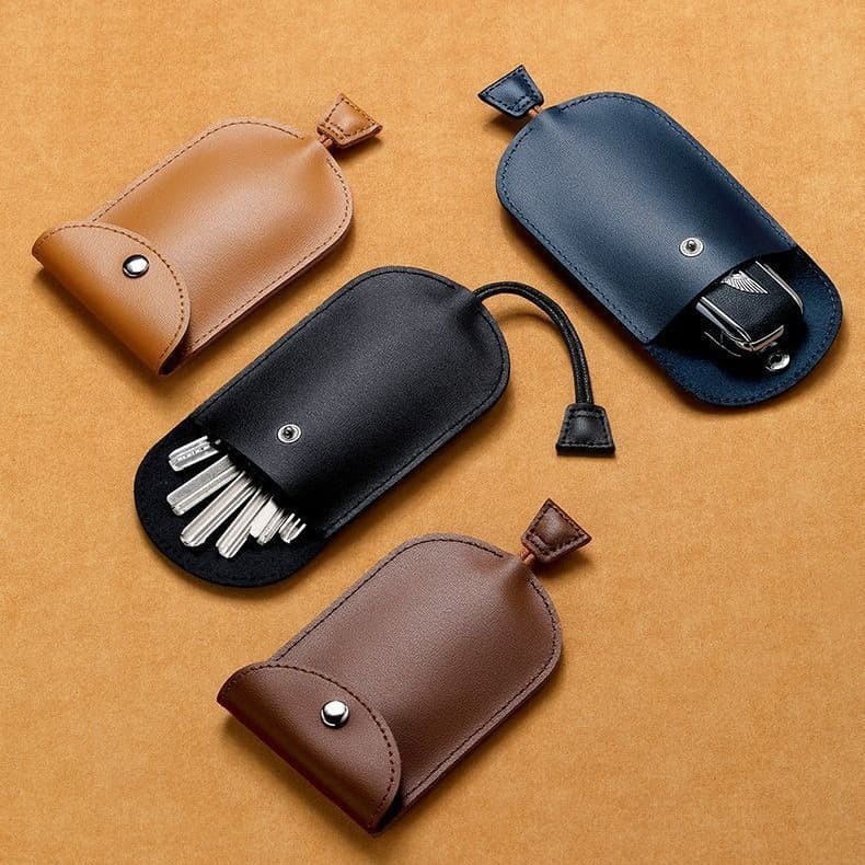 Caso chave do carro couro do plutônio caso chave Pull-out pequeno simples caso chave do agregado familiar