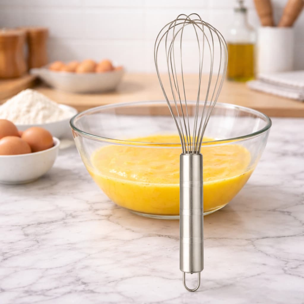 Batedor De Ovos Em Aço Inox Profissional Fouet Manual Resistente Cozinha Utensílio Multiuso