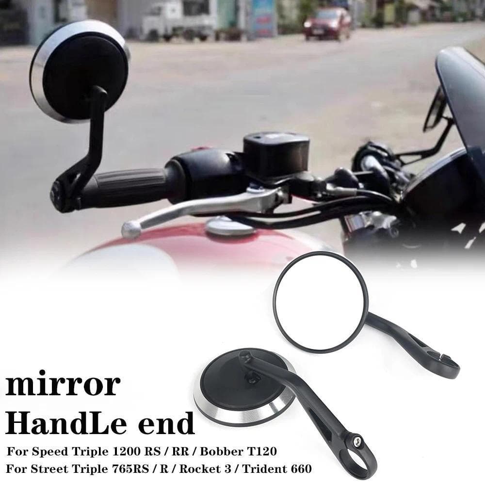 Guiador Da Motocicleta Barra Retrovisor Espelhos Finais Para Foguete 3 Rua Triplo S 765 765RS 765R Trident 660 Velocidad
