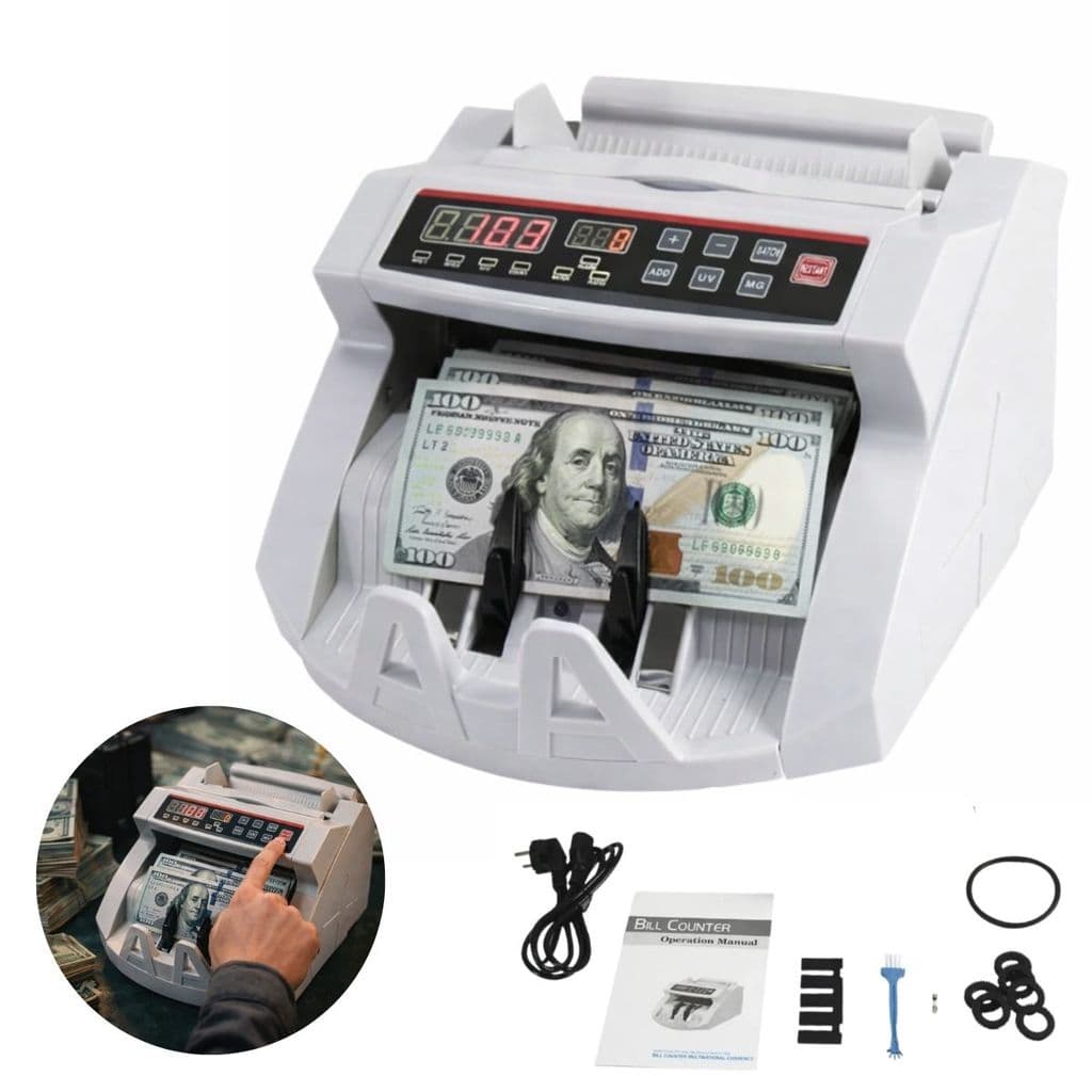Máquina Contadora De Cédulas Dinheiro E Detectora De Notas Falsas Portátil Bivolt ENVIO IMEDIATO