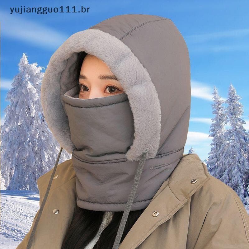 # Novo Unissex Para Baixo Algodão Feminino Masculino Balaclava Chapéu De Inverno Gorros Mais Quentes À Prova De Vento Má