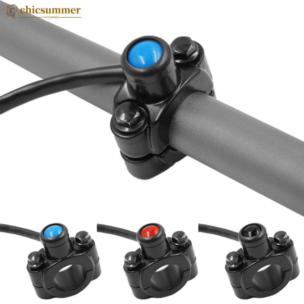 CHICSUMMER 22mm 7/8 " Interruptor Da Motocicleta Guiador Montar Chifre Farol Strobe Momentâneo Botão Moto Acessórios A5T