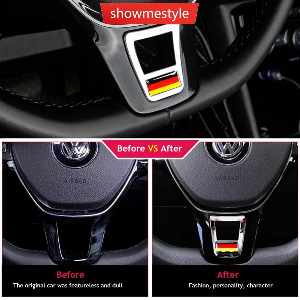 SMS Adesivo De Acabamento Da Tampa Do Volante Interior Carro Para Volkswagen GOLF 7 GTi MK7 POLO 2014 2015 Passat B7 201