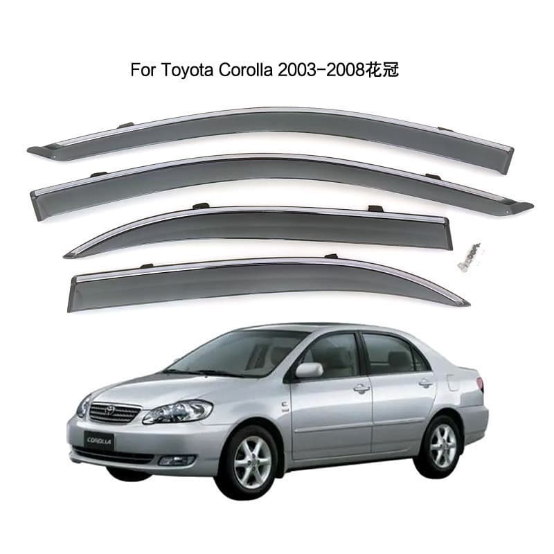 Dedicado ao Toyota Corolla Rain Block Corolla 2003-2008 Moldagem por injeção Bloco de chuva Janela Chuva Sobrancelha Chu