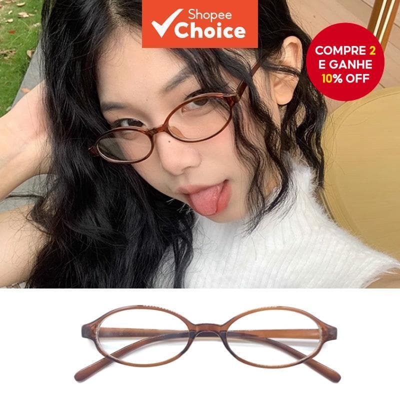 Y2K Anime Oval Óculos Vintage Armação Pequena Moda Para Homens Mulheres