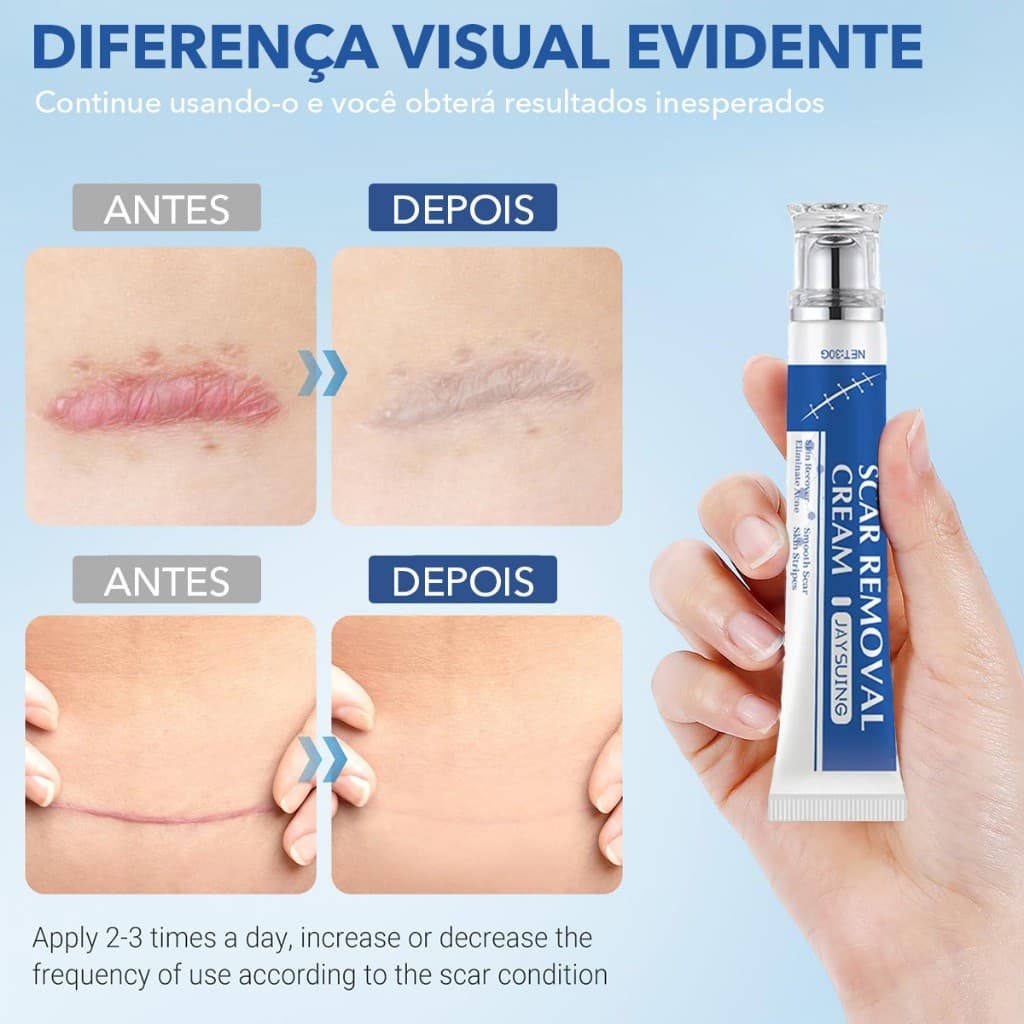 Creme e Sérum Reparador para Cicatrizes Removedor Centella Asiática Escualano Hidratação e Nutrição