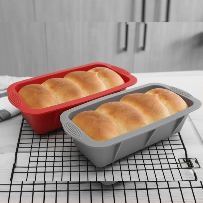 Forma de Silicone Retangular 25x12cm Pão Bolo Gelo Gela Geladei Antiaderente para forno Micro-ondas e Freezer WL-2583