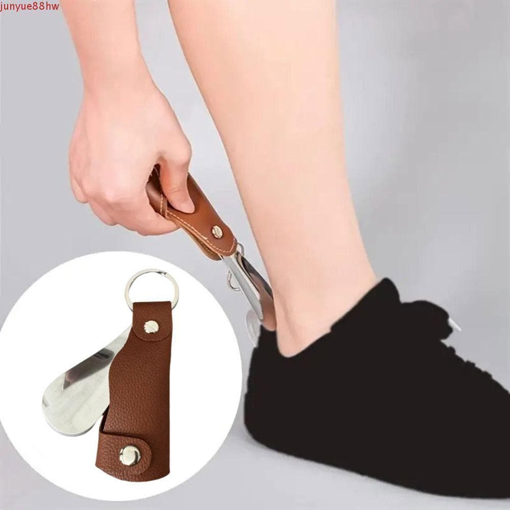 Levantador De Sapato JUNYUE , Chaveiro De Calçadeira De Couro PU Fácil De Segurar , Mini Auxílio Portátil E Conveniente 