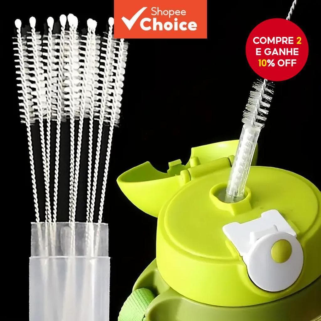 Escova de Limpeza de 31cm, limpa o canudo inteiro, com cerdas de crina, flexível, ideal para tubos gerais.