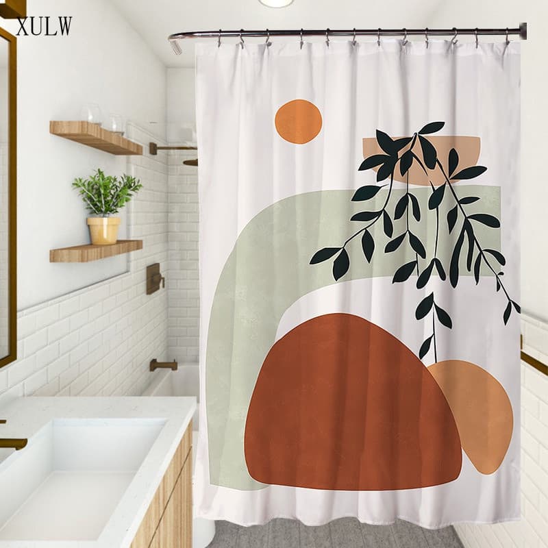 Cortina de Chuveiro de Poliéster Impermeável com Estampa/Para Divisória de Banheiro Somber XMRE