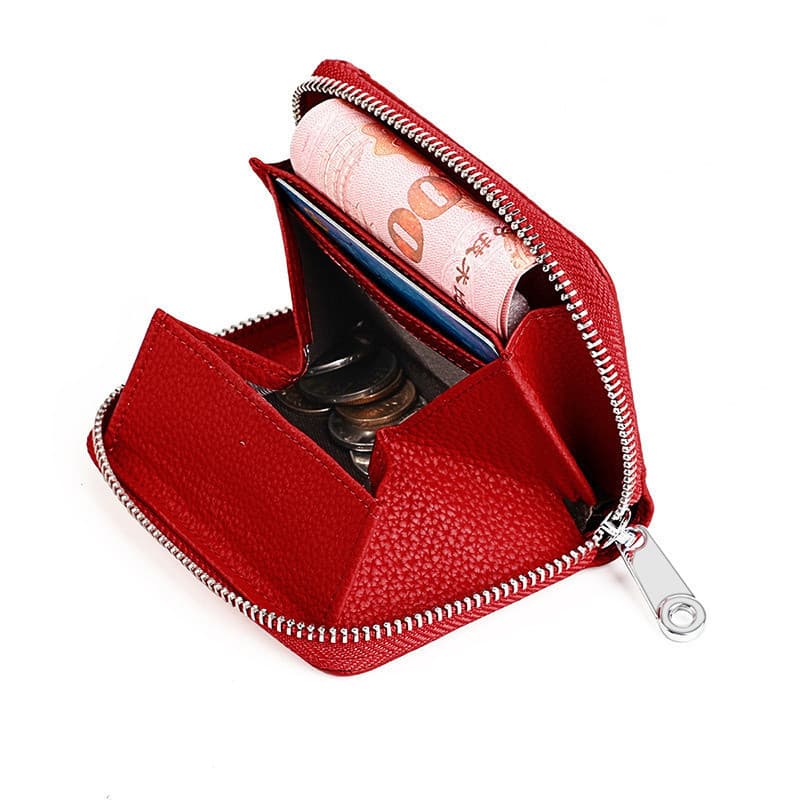 (Ac)RFID Porta-Moedas Antifurto Estilo Japonês para Homens e Mulheres Carteira de Couro Genuine Bolsa de Moedas Porta-Ca