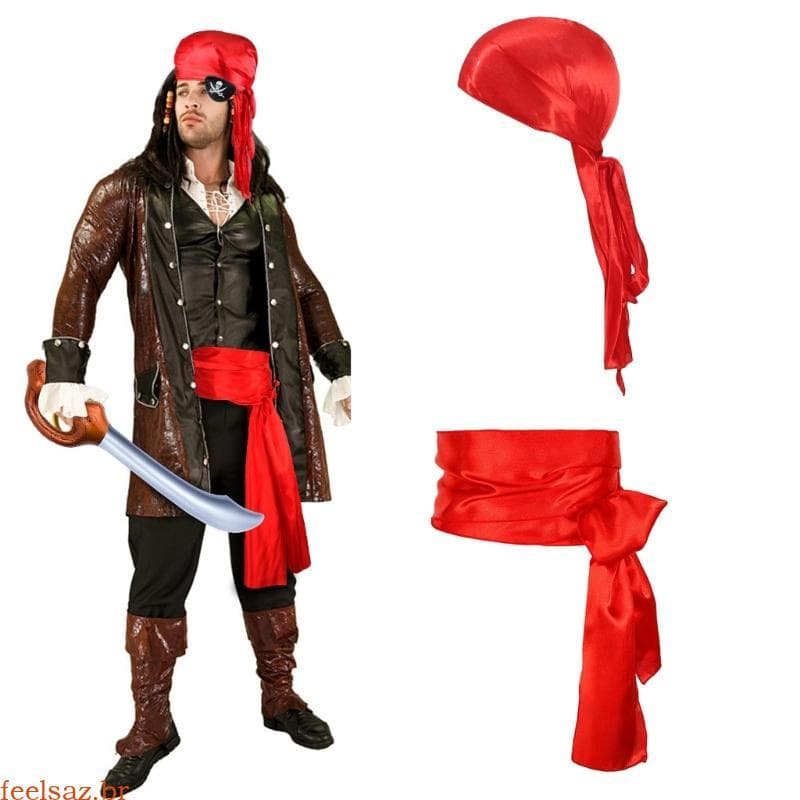 feelsaz Lenço Bandana Capitão Pirata Para Adolescentes Festa Temática Halloween