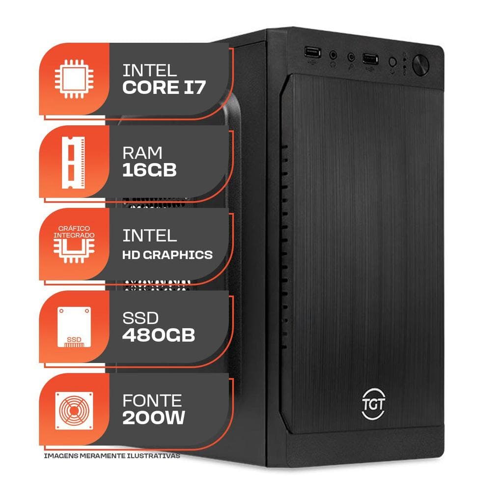 Computador Home Essential S, Intel Core i7, 16GB DE RAM, SSD 480GB