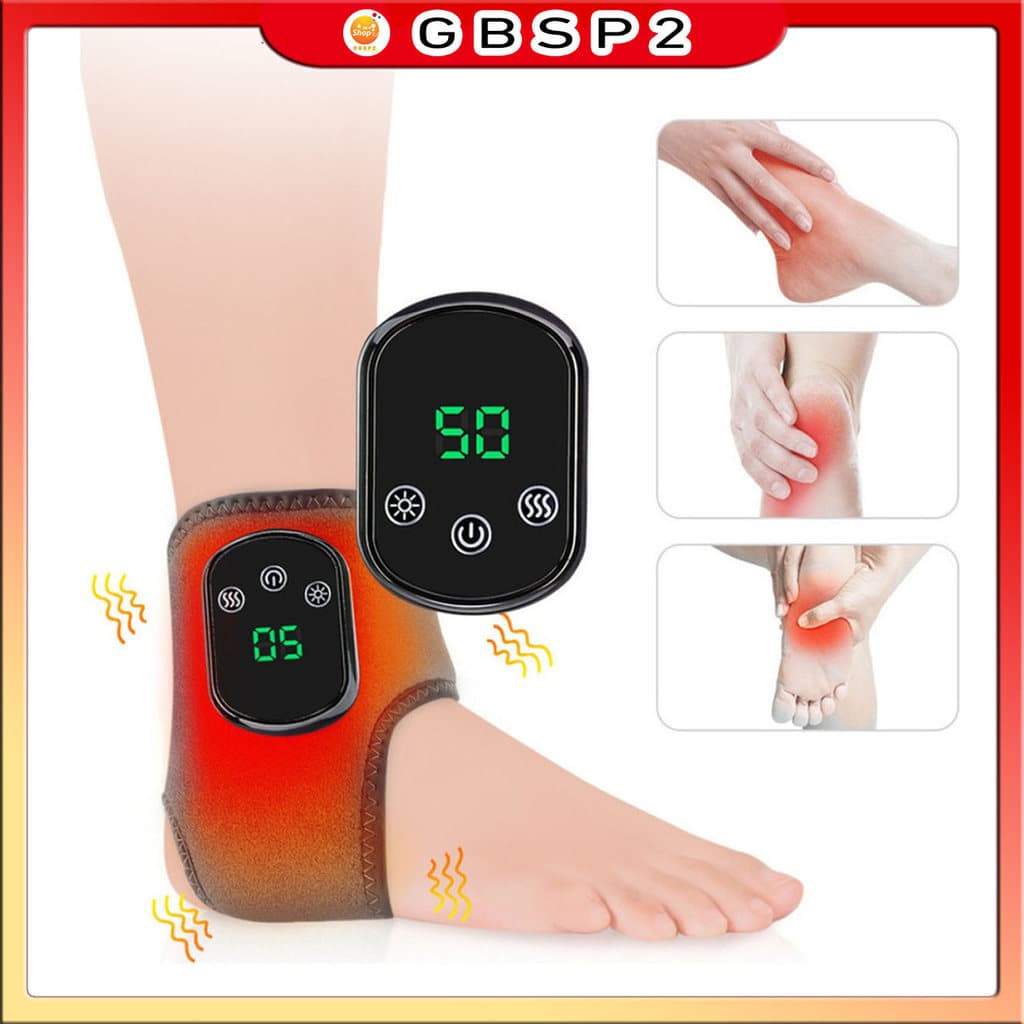 Massageador Elétrico De Pés Com Aquecimento Recarregável E Vibração Para Alívio Da Dor No Tornozelo