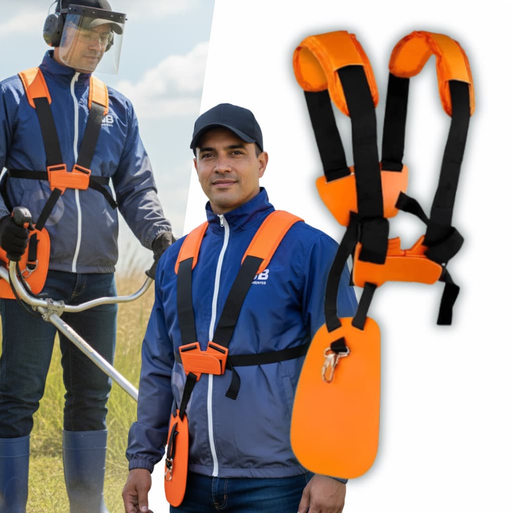 Cinto  Roçadeira Duplo Ombro  Ergonômico e Reforçado Tamanho Único  Compativel  Sthil, Toyama, Vulcan, Nakasaki, Garthen