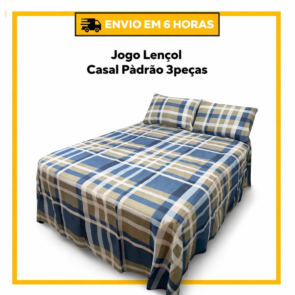 Jogo de Lençol com Fronhas Solteiro, Casal, Queen ou King Box 100% Poliéster Estampado