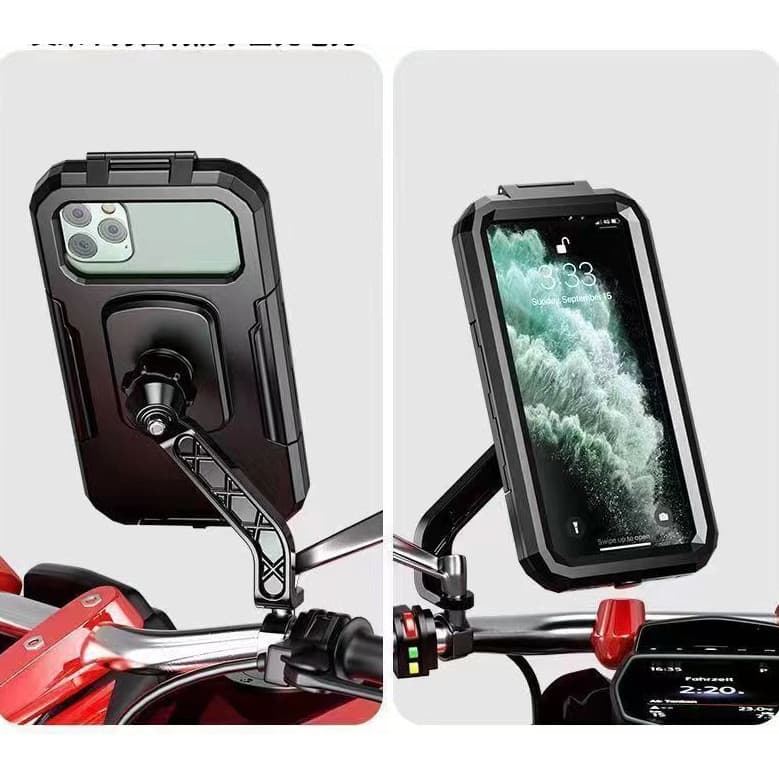 Suporte de celular para veículos elétricos, suporte de navegação, suporte de carregamento à prova d'água com tela sensív