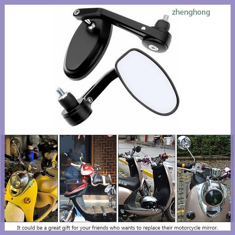 🚗 1Par Espelho Retrovisor Lateral Para Motocicleta Em Alumínio E Vidro Preto Fácil De Instalar