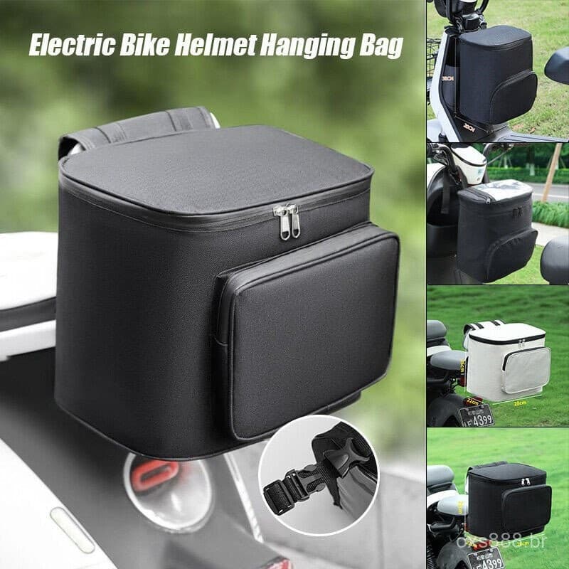 Mochila Impermeável de Grande Capacidade para Capacete de Bicicleta Elétrica, Bolsa de Pendurar no Banco Traseiro XT