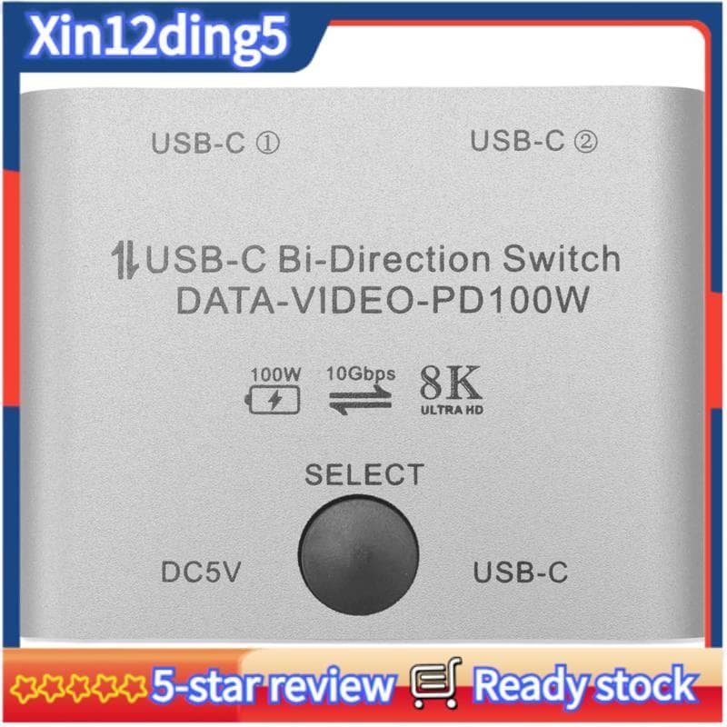 Divisor De Interruptor Para 2 Computadores Bidirecional USB C KVM Switch 1 Em 2 Saídas Transferência De Vídeo 8K @ 60Hz/