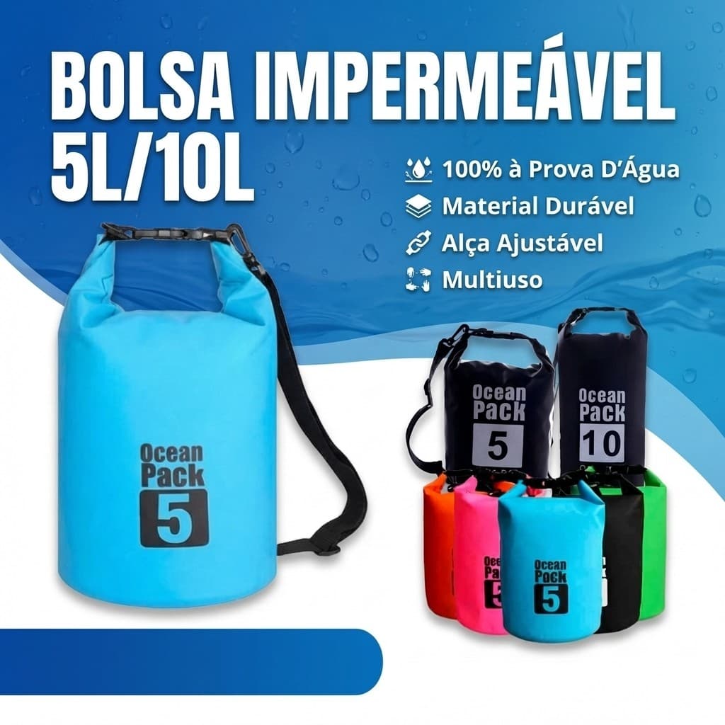 bolsa impermeável à prova d’água dry bag vedada estanque 5L 10L praia viagem pesca academia camping saco trilha caiaque