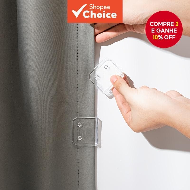 Clipes De Cortina De Chuveiro À Prova De Vento , Suporte De Fixador Antiderrapante Autoadesivo De 2 Unidades Para Casa