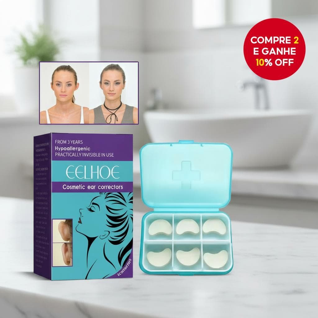  Adesivos invisíveis para orelha, Corretores de silicone para orelha em valgo, Fixador de orelha grande, Modelador de