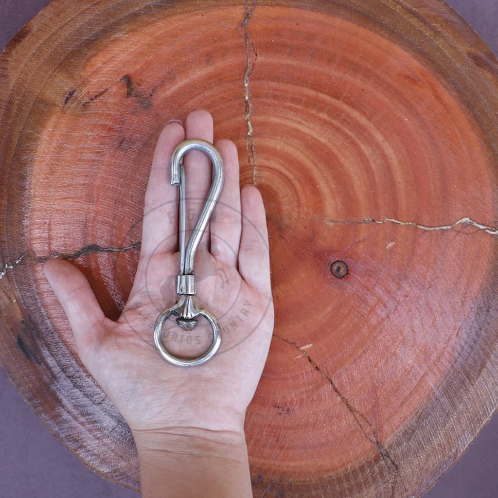 Fecho mosquetão com passado base giratória inoxidável prata menor preço FNCOUNTRY