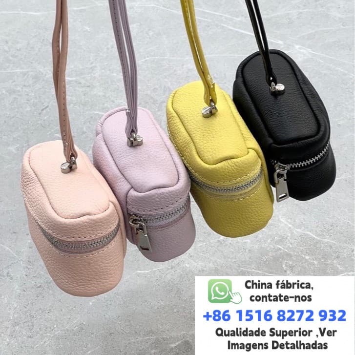 2025 novo estilo de couro genuíno Universal caso chave do carro feminino armazenamento simples bonito Mini fone ouvido s